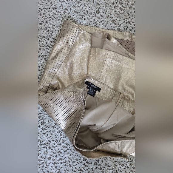 Y2K Gold Leather Perforated Faux Wrap - Picture 9 of 10